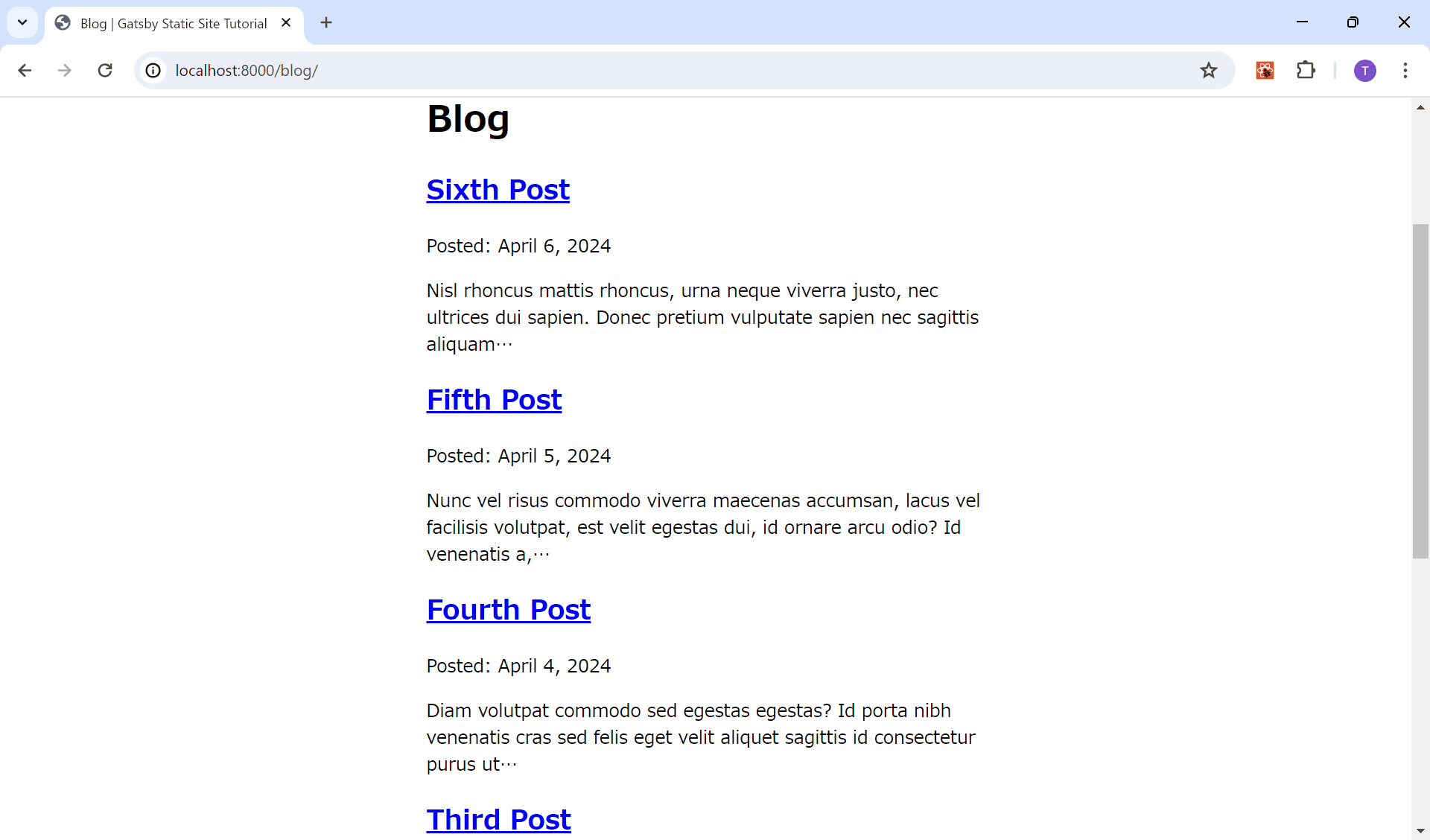 Gatsby.js スタティックサイトのチュートリアル Part 6